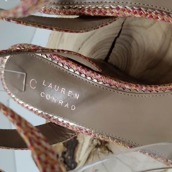 Lc Lauren Conrad Limestone Cora Wedges, Light Orange/Pink Size 9.5 - Picture 3 of 12